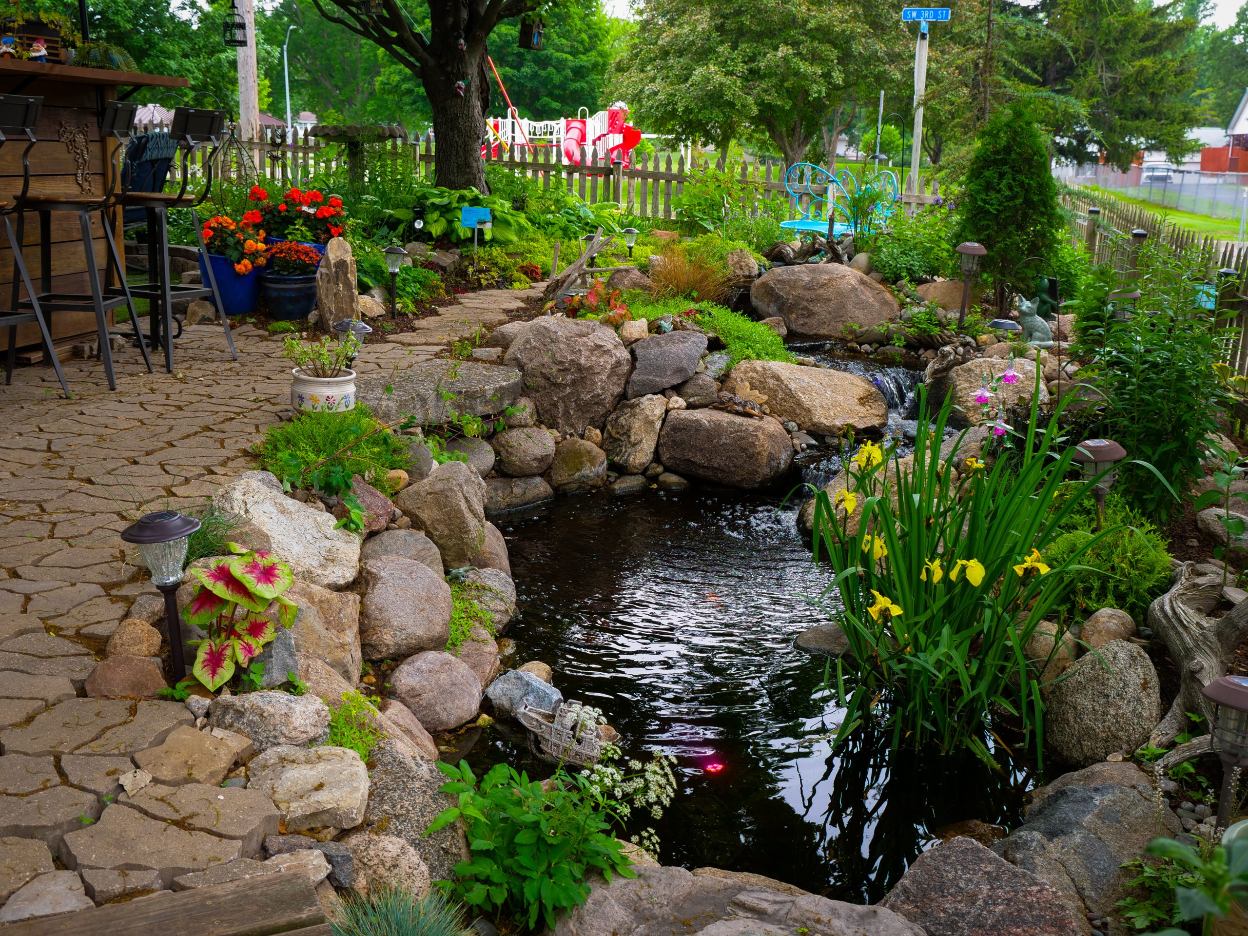Ankeny garden pond and stream build, photo 5